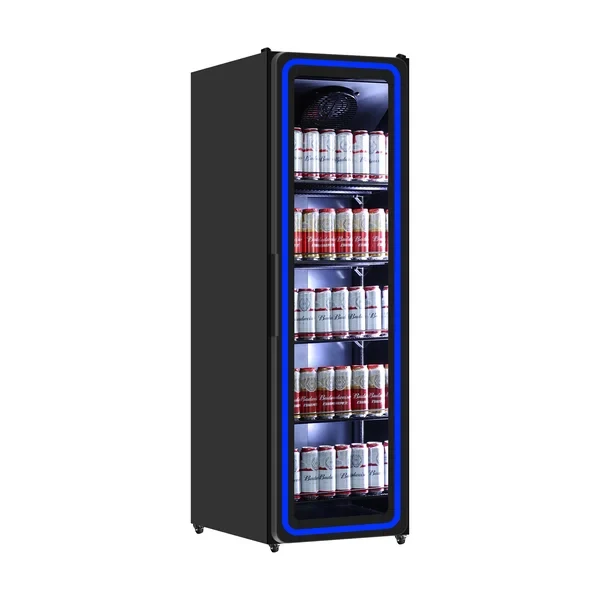 Kühlschrank 1 Glastür – 395L – Blaue LED-Beleuchtung