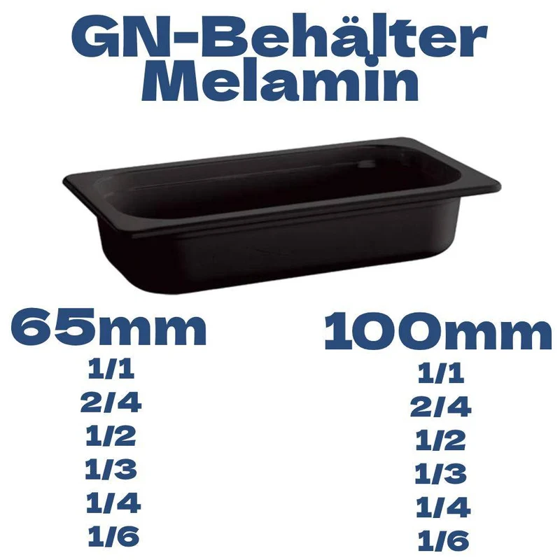 GN-Behälter ECOLINE Melamin Schwarz Gastronormbehälter 65 & 100mm Tiefe