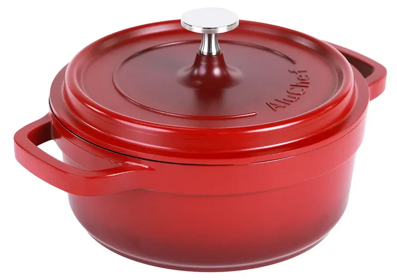 Aluminiumguss Cocotte rund 20 cm rot