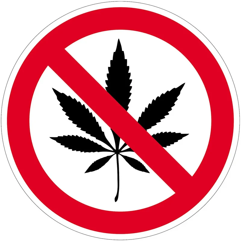 Hinweis- /Verbotsschilder Cannabisverbot / 10 cm