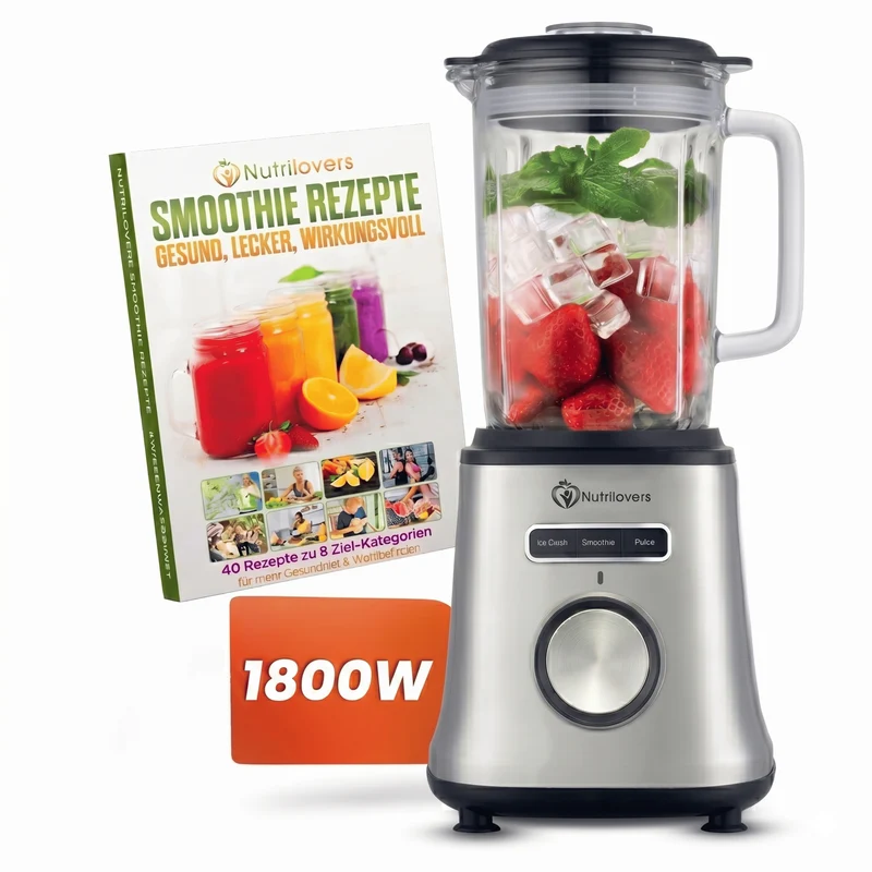 Standmixer Glas NUTRI-BLENDER GLAS+ Hochleistungsmixer mit Glasbehälter 1800W
