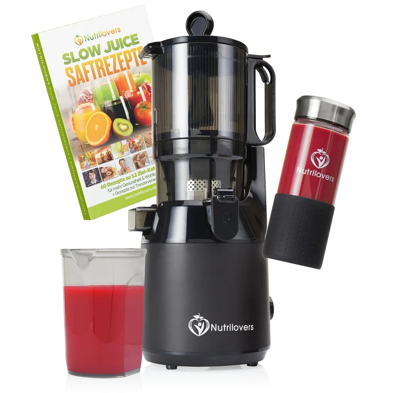 NUTRI-PRESS MAX (B) Entsafter Slow Juicer Großer XXL-Einwurf Obst & Gemüse Ganze Früchte entsaften ohne Nachschieben (BPA-frei)