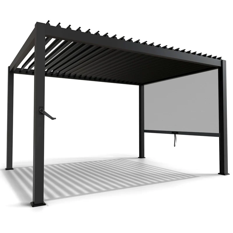 Lamellendach Tahiti 3 x 4 m inkl. 1x Seitenwand 3 m