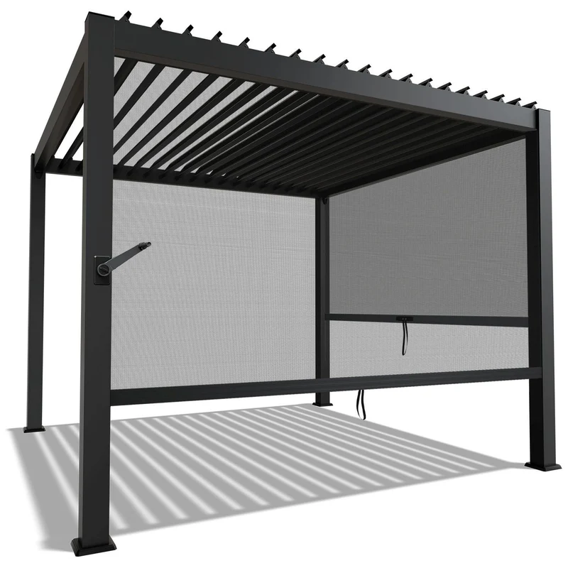Lamellendach Tahiti 3 x 3 m inkl. 2x Seitenwand 3 m