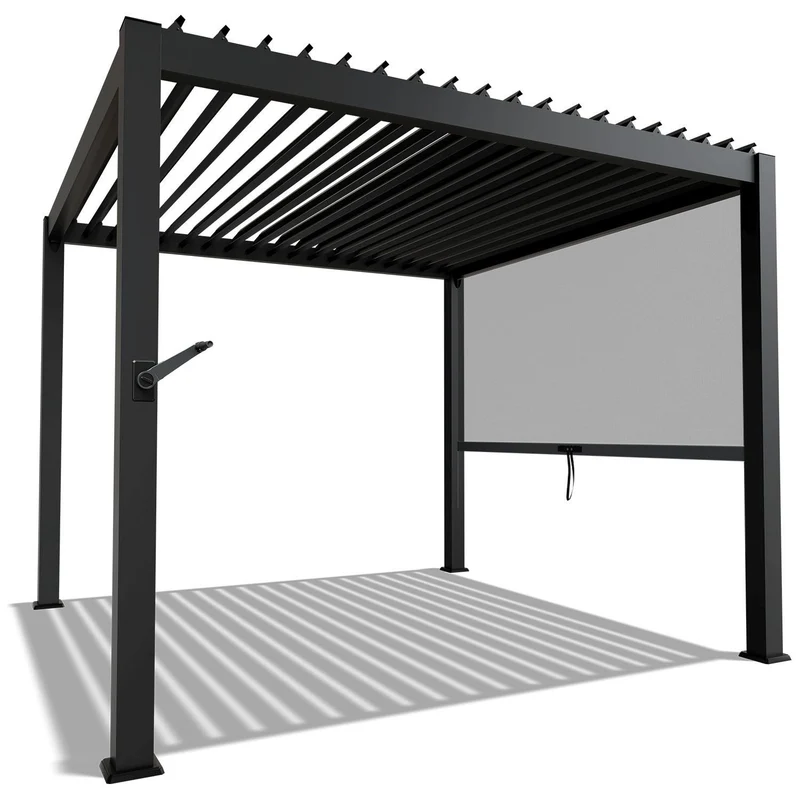 Lamellendach Tahiti 3 x 3 m inkl. 1x Seitenwand 3 m