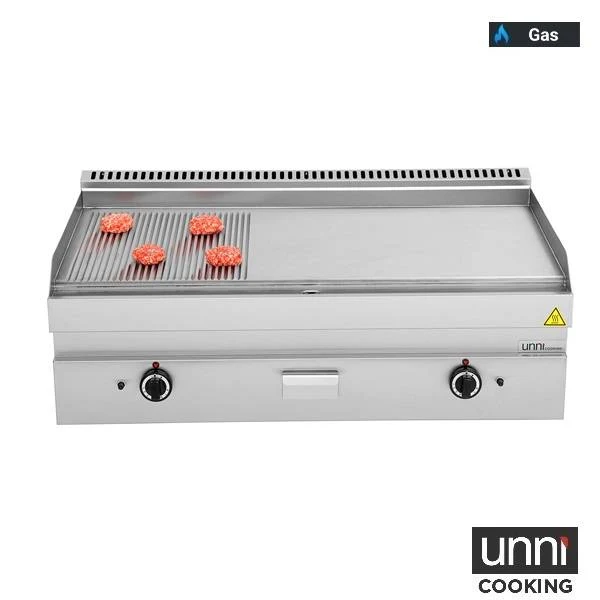 Gas-Grillplatte – 1/3 GERIFFELT – 2/3 GLATT