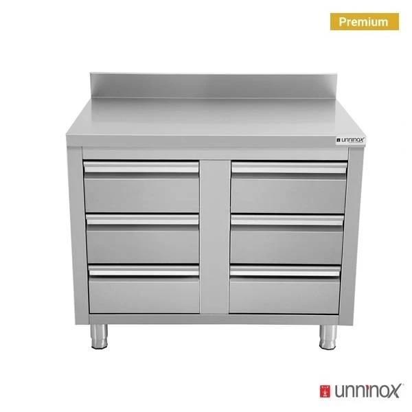 Schubladenschrank mit 6 Schubladen und Spritzschutz