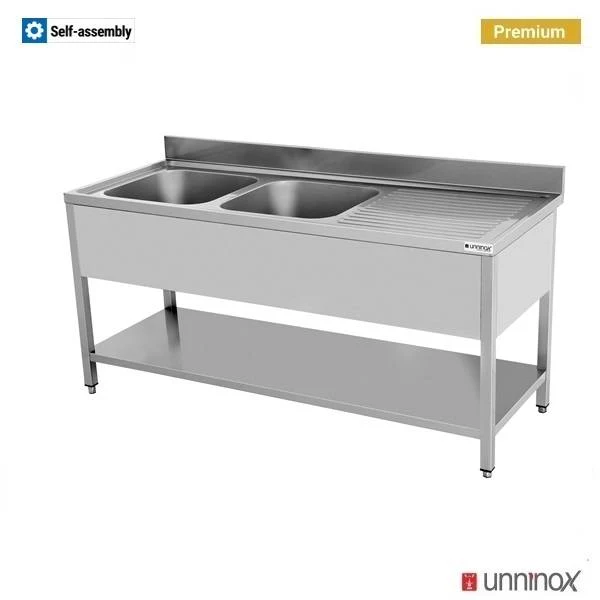 160x70xH85cm – 2 Spülen links