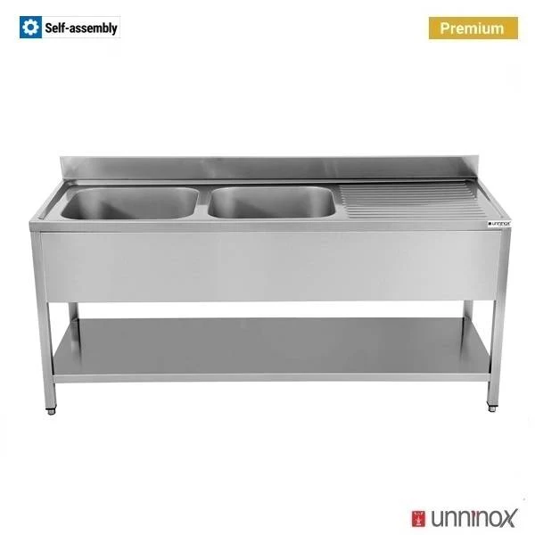 200x70xH85cm – 2 Spülen links