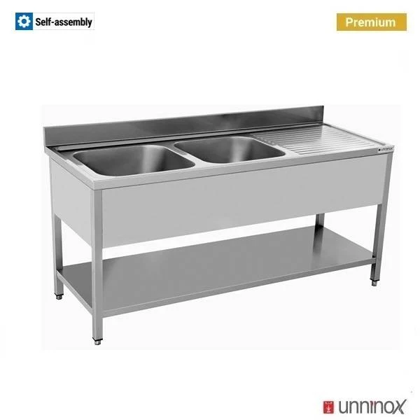 180x70xH85cm – 2 Spülen links