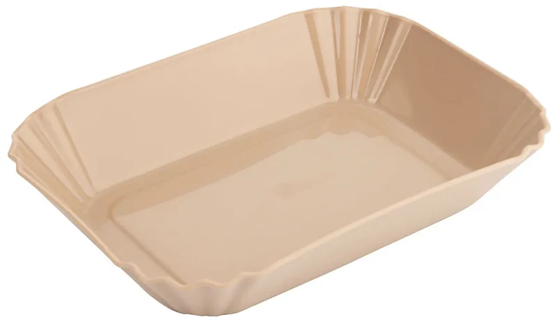 Mehrweggeschirr Currywurstschale 19 x 13,5cm naturbraun