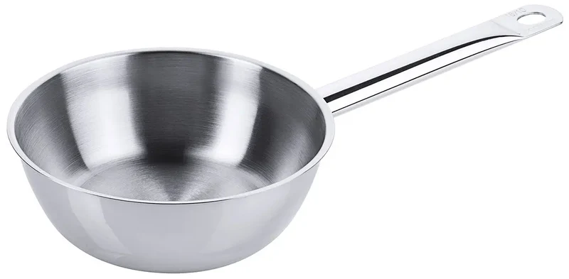 Edelstahl Sauteuse Ø 16-24 cm mit breitem Schüttrand mit Rohrgriff