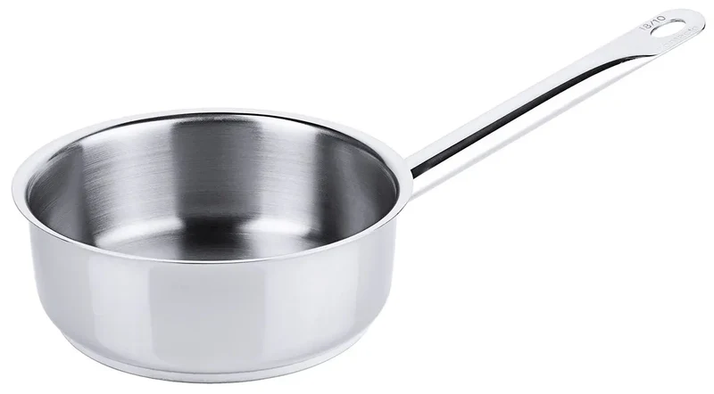 Edelstahl Stielkasserolle extra niedrig Ø 16-28cm Serie 2000 Schüttrand Rohrgriff