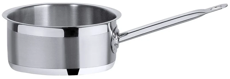 Edelstahl Stielkasserolle niedrig Sautoirform mit Rohrgriff Ø 16-24 cm / Serie 2200