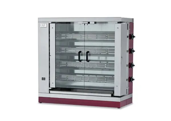 GGF G-4S Gas-Hähnchengrill – Professioneller Edelstahl Grillofen für Gastronomie Grillhähnchen