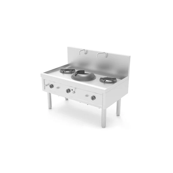 Wok-Herd Gas 1 Wokbrenner + 2 Suppenbrenner 45,9 kW 1390x850x1100 mm