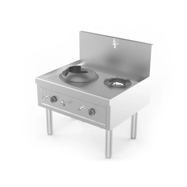 Wok-Herd Gas 1 Wok-Brenner + 1 Suppen-Brenner 36,7 kW 1000x850x1100 mm