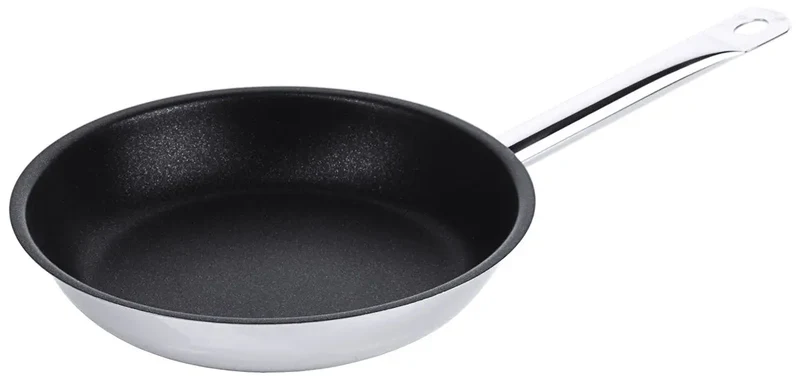 Edelstahl Antihaft-Bratpfanne mit PTFE-Beschichtung & Rohrgriff 20-32 cm