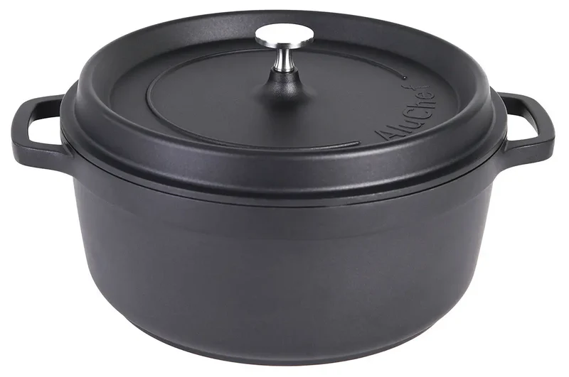 Aluminiumguss Cocotte Schmorkochtopf rund 28 cm schwarz