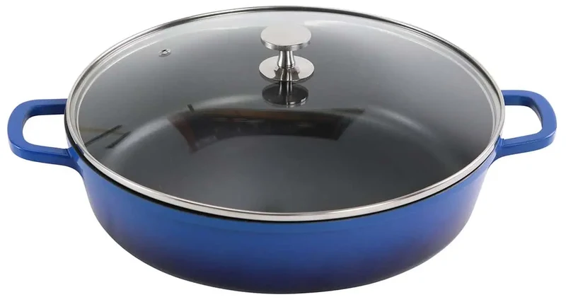 Aluminium Bräter rund 32 cm blau