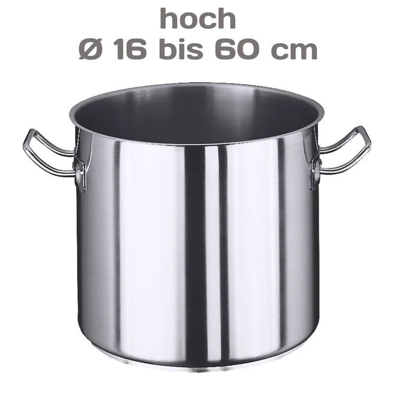 Edelstahl Kochtopf Serie 2100 hoch Innen Ø 16 bis 60 cm