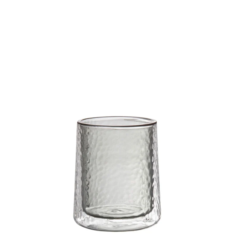 4 Stück WMF Glas doppelwandig rauch Ø 8 cm H 10,5 cm