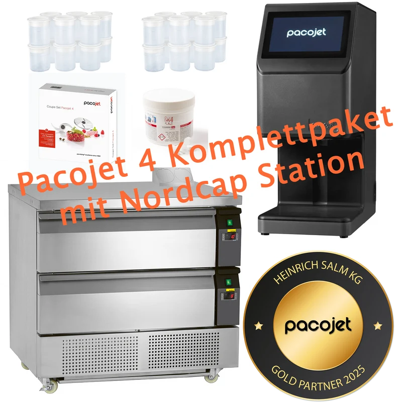 PacoJet 4 Komplettpaket inkl. Nordcap KTKC 2-2 PJ Station, 24 Becher, Coupe Set & Reinigungstabs