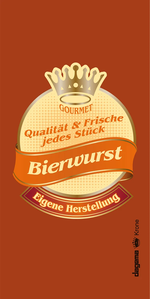 Dageplus Kunstdarm braun Krone 55/21 geschl. Bierwurst 1 Bund = 25Stk.