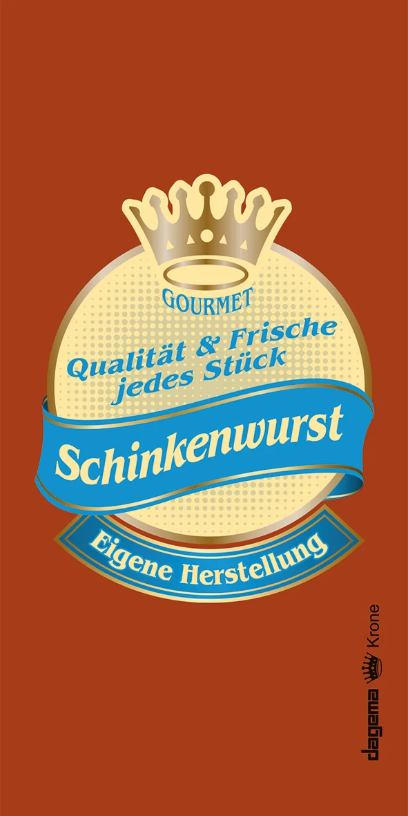 dageplus Kunstdarm 90x50 braun "Schinkenwurst Krone" 1 Bund = 25Stk.