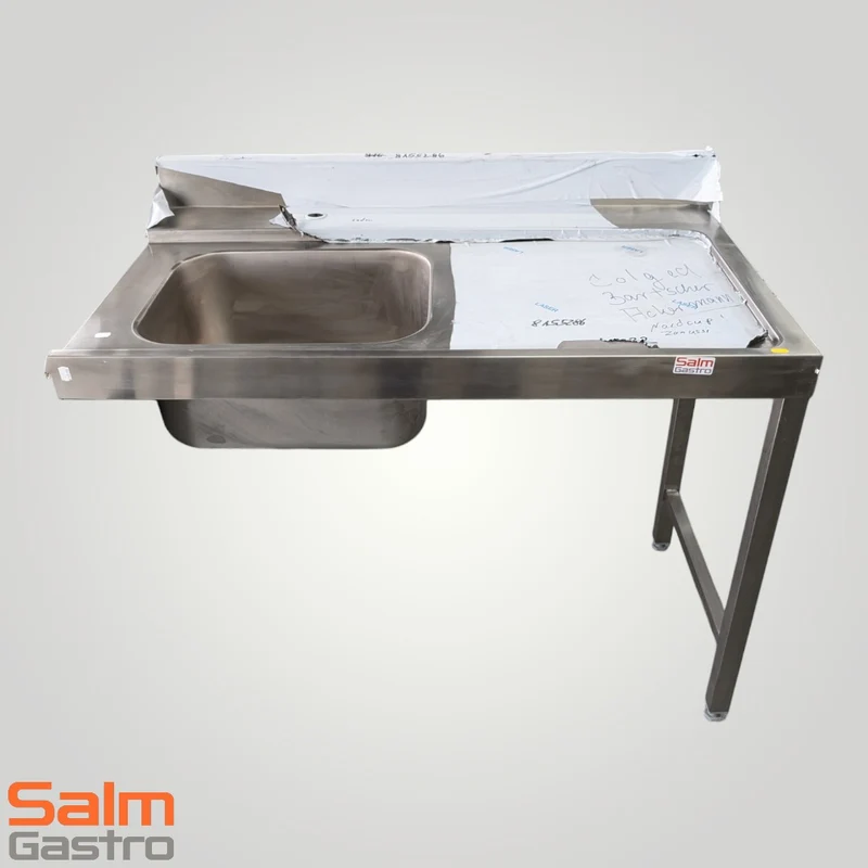 Colged Zulauftisch R-L CNS mit Aufkantung hinten mit Becken 500x400x250