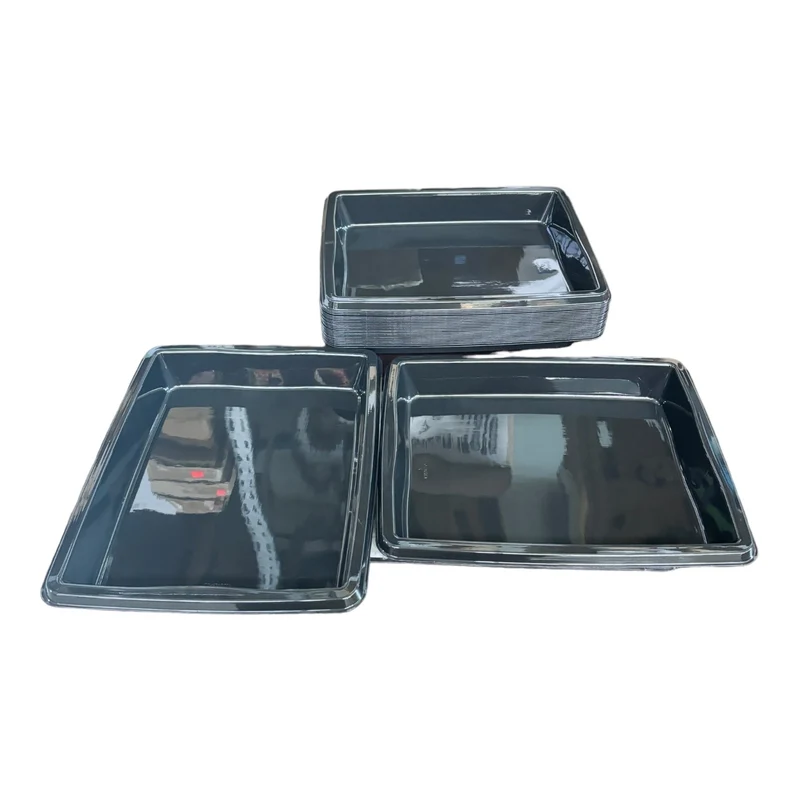 Deli Platte 25Stk. Einweg PE schwarz 316x256x40 rechteckig