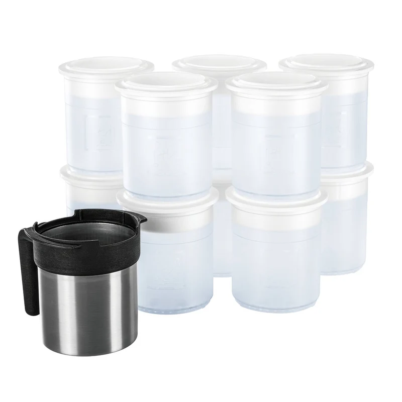 PacoJet Kunststoff Pacossierbecher mit Deckel Starter Kit für Pacojet 1,2, 2 PLUS und Junior