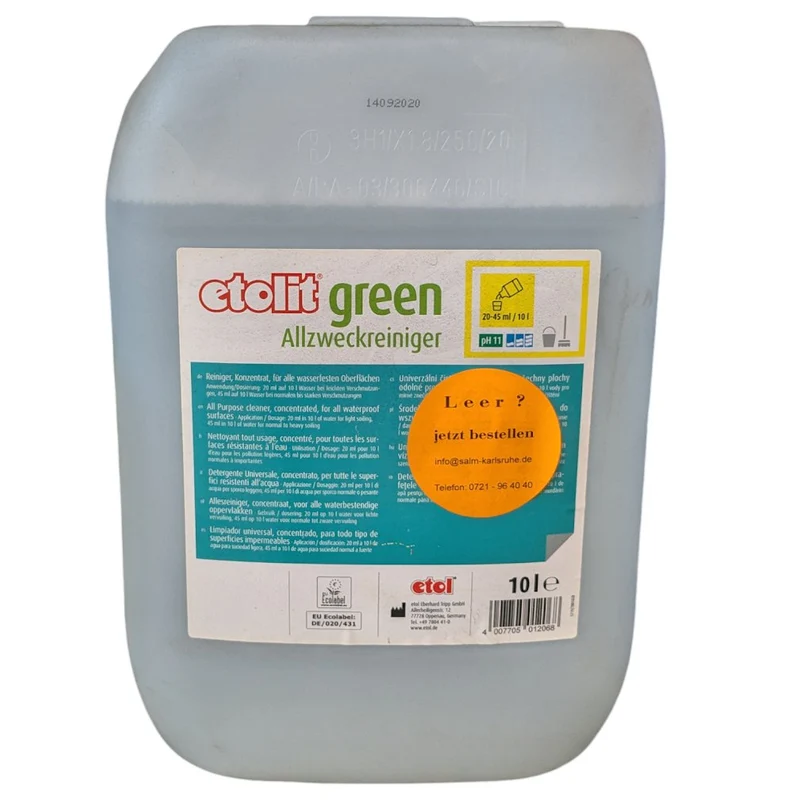 Etolit Allzweckreiniger green Konzentrat für alle wasserfesten Oberflächen KA=10L Restposten Sonderposten