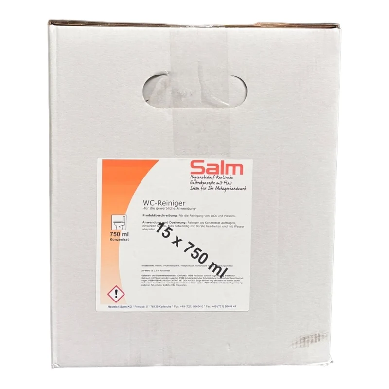 Salm WC Reiniger für Toilette und Pissoir VPE KT=15FL FL=750ML Restposten Sonderposten