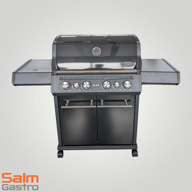 Santos Gasgrill S-418 all Black inkl. Drehspieß, Silikonablage und Abdeckhaube