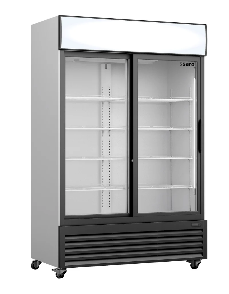 Saro Kühlschrank mit Glasschiebetüren + Werbetafel, Modell GTK 700 SD