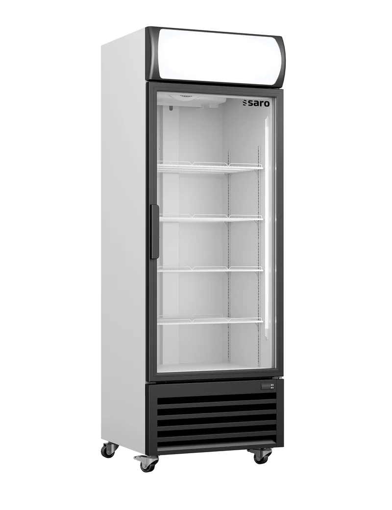 Saro Kühlschrank mit Glastür + Werbetafel, Modell GTK 370
