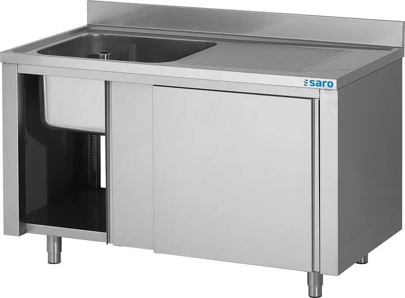 Saro Spülschrank mit Schiebetüren 1200mm, 1 Becken links