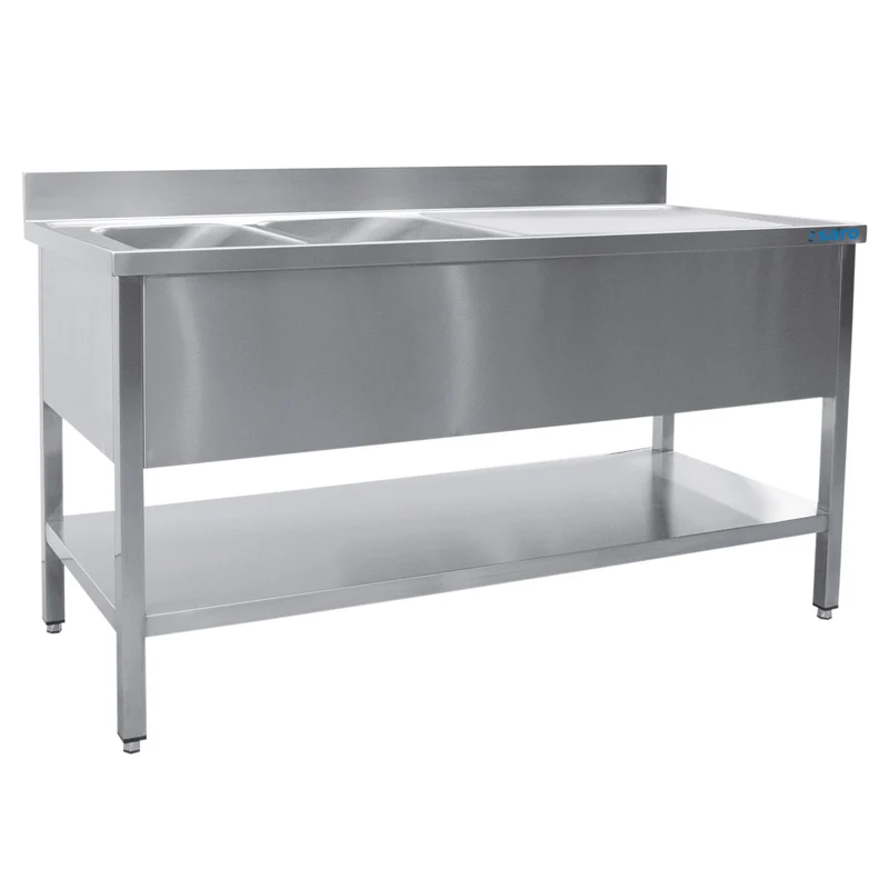 Saro Spültisch 2 Becken, links - B 2000 x T 600 mm
