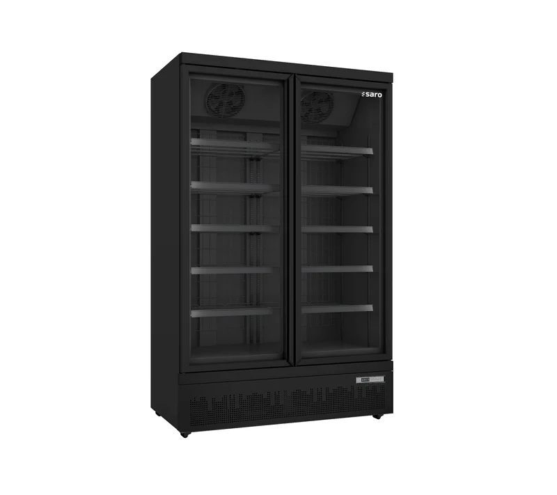 Saro Tiefkühlschrank mit 2 Glastüren, Modell GTK 930 PRO - schwarz