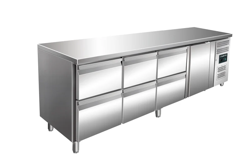 Saro Kühltisch mit 1 Tür + 3x2 Schubladen, Modell KYLJA 4160 TN