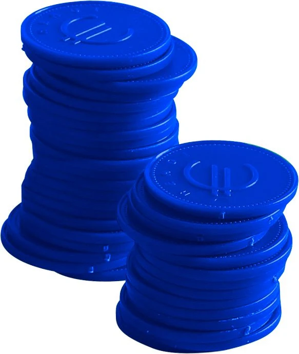 BarUp Pfandmünzen – Blau – Ø 25 mm – 100 Stück