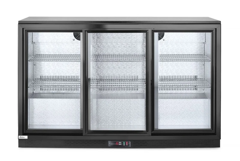 Arktic Kühlschrank mit drei Schiebetüren an der Bar – 254 l – Schwarz – 230 V / 160 W – 1350 × 520 × 865 mm