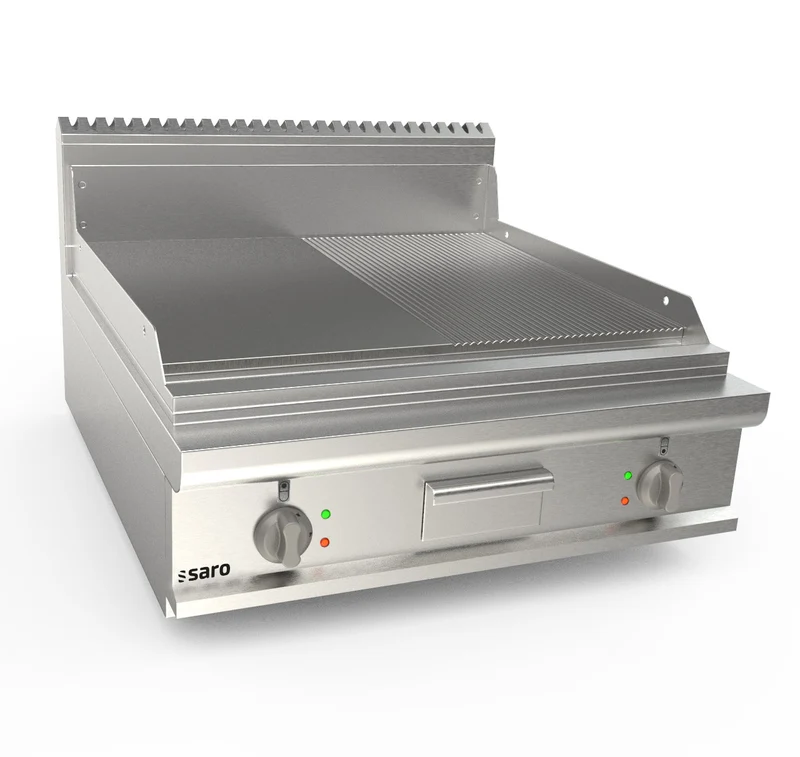 Saro Elektrogriddleplatte 800 mm breit Tisch 1/2+ 1/2 Modell LQ / FTE4BBM