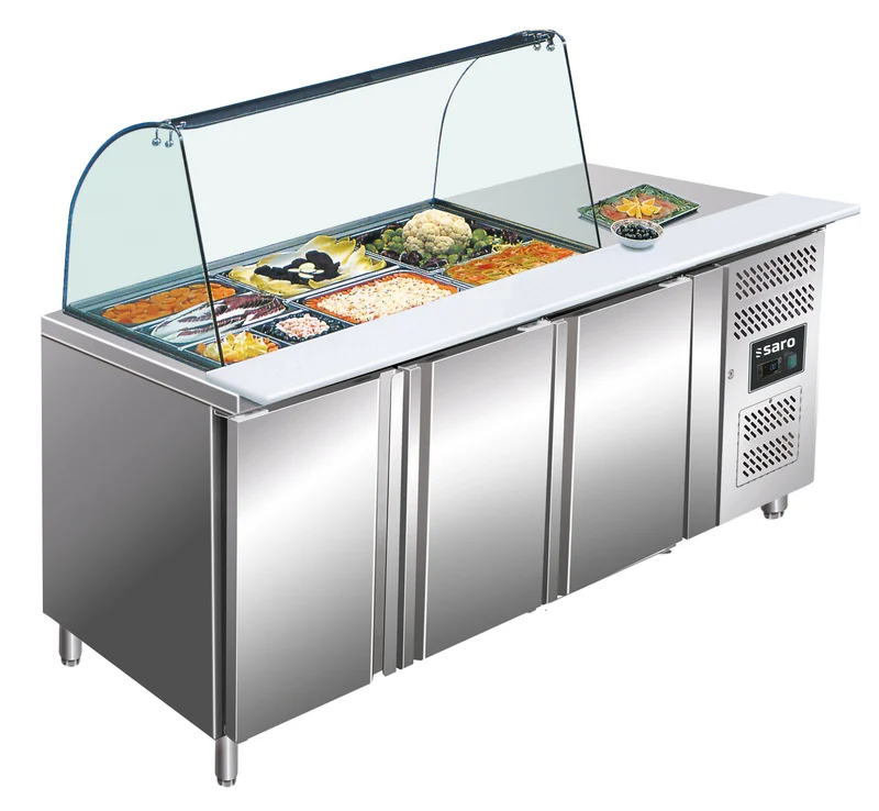 Saro Saladette, 3 Türen, mit Glasaufsatz, Modell GN 3100 TNS