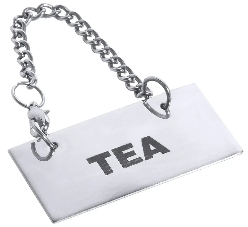 Edelstahl Schild für Kannen: TEA
