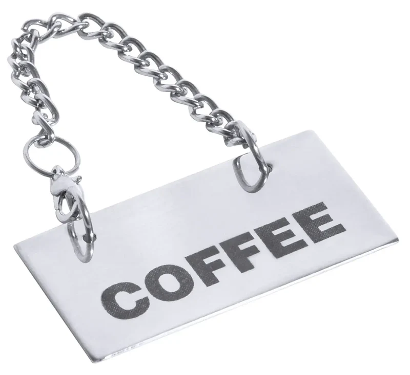 Edelstahl Schild für Kannen: COFFEE