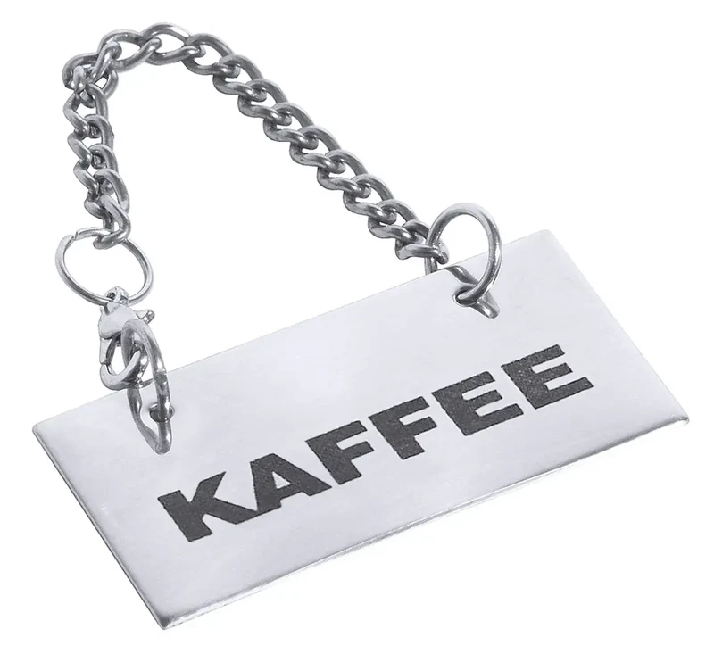 Edelstahl Schild für Kannen: KAFFEE