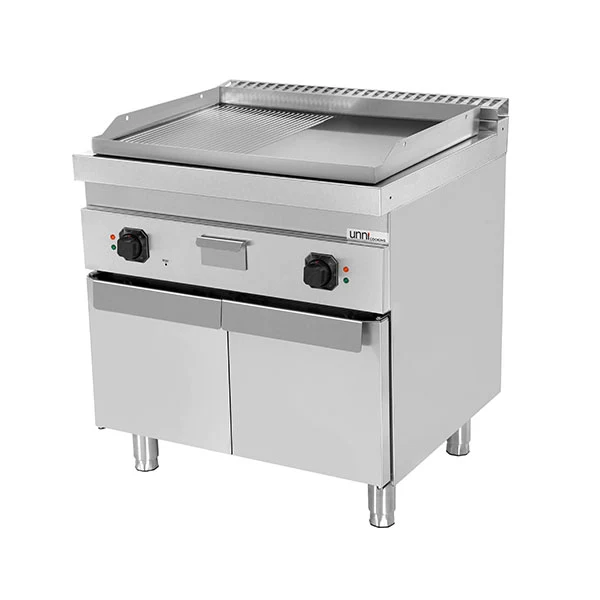 Elektro-Grillplatte – 1/2 Glatt + 1/2 Geriffelt CHROME – E70GP20+GSK
