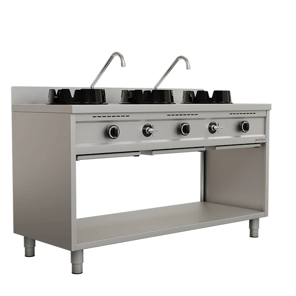 Wokherd Gas-Wok-Herd - 3x15 kW - 3 Kochzonen